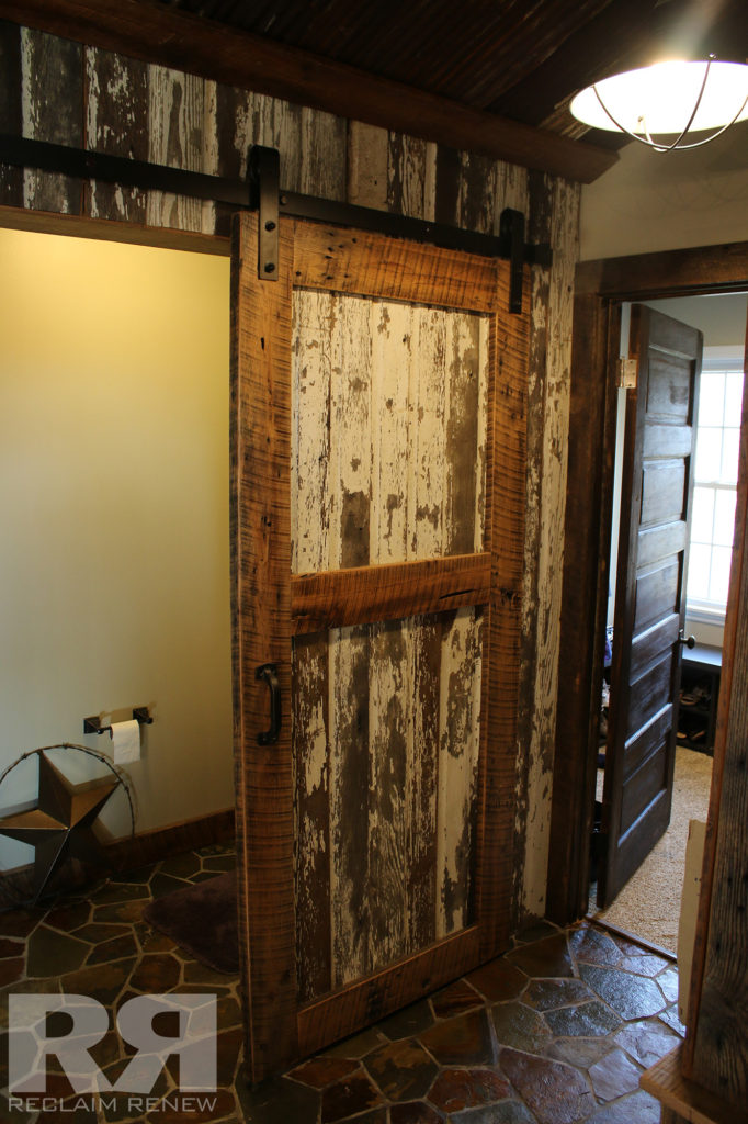 Whitewash barn door hardware